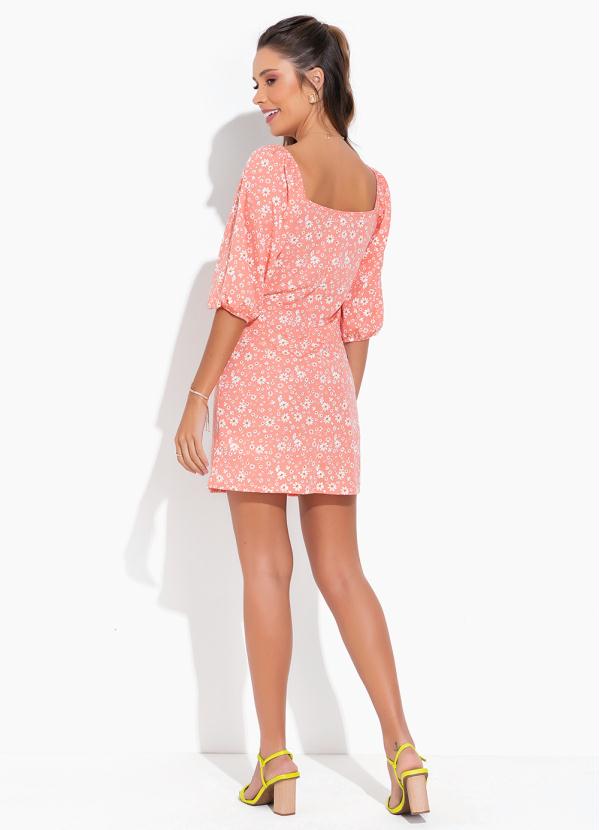 Moda Pop - Vestido Mini Floral com Decote Quadrado 5