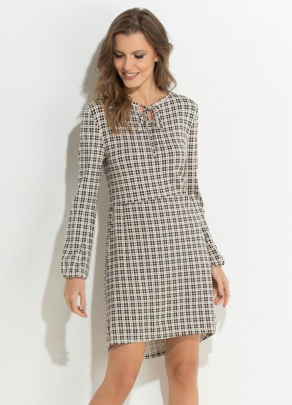 Quintess - Vestido Mullet Xadrez Quintess com Amarração 1