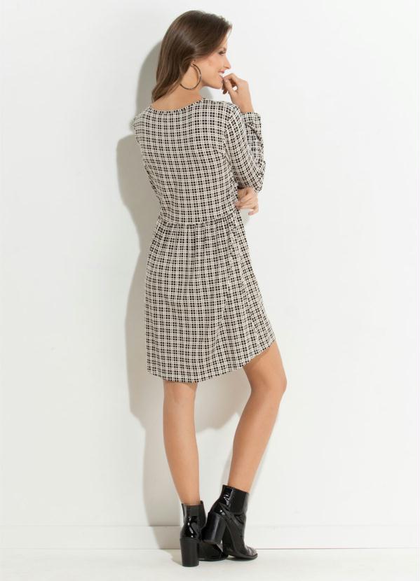 Quintess - Vestido Mullet Xadrez Quintess com Amarração 4