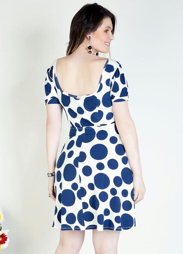 Quintess - Vestido Poá Azul com Decote Quadrado 6