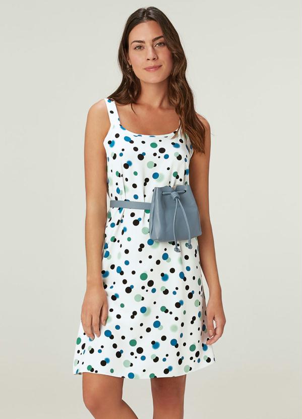 Malwee - Vestido Poá Evasê Poá