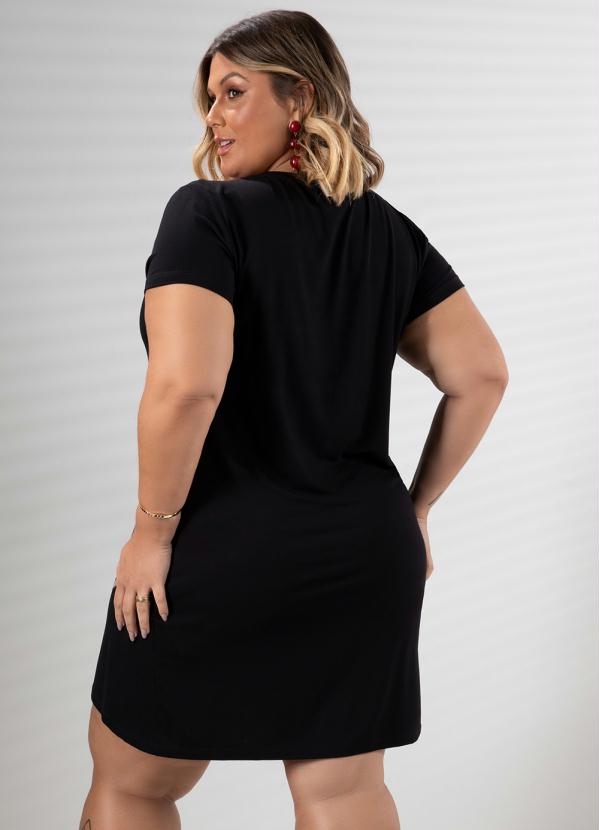 Quintess - Vestido Preto com Colar de Franja Removível 4