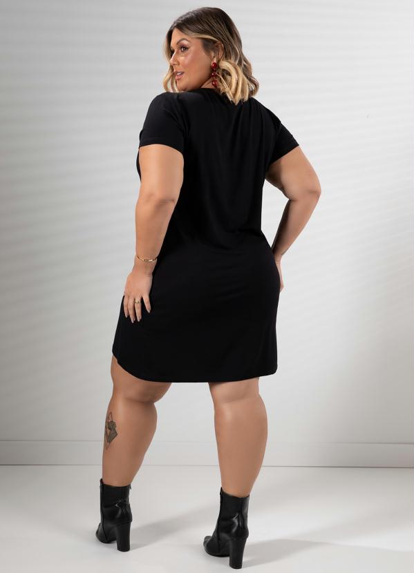 Quintess - Vestido Preto com Colar de Franja Removível 2