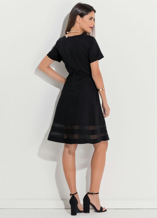 Quintess - Vestido Preto com Transparência 8