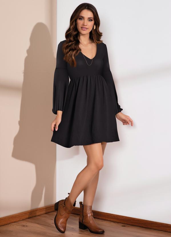 Quintess - Vestido Preto em Malha Fria 3