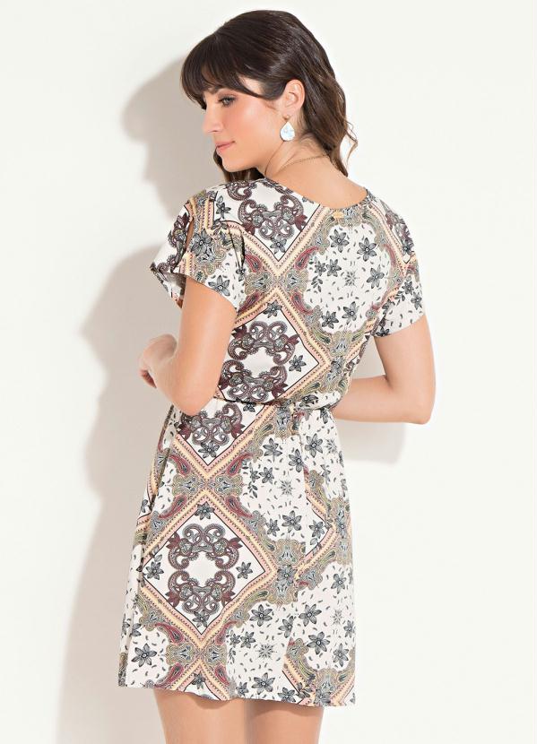 Quintess - Vestido Quintess Curto Decote em V Lenço 2