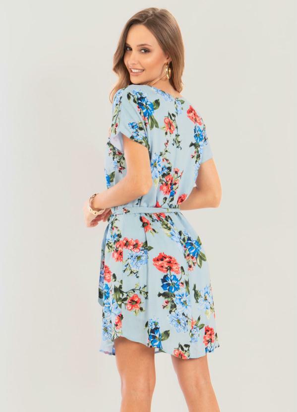 Quintess - Vestido Quintess Floral Azul Soltinho 2