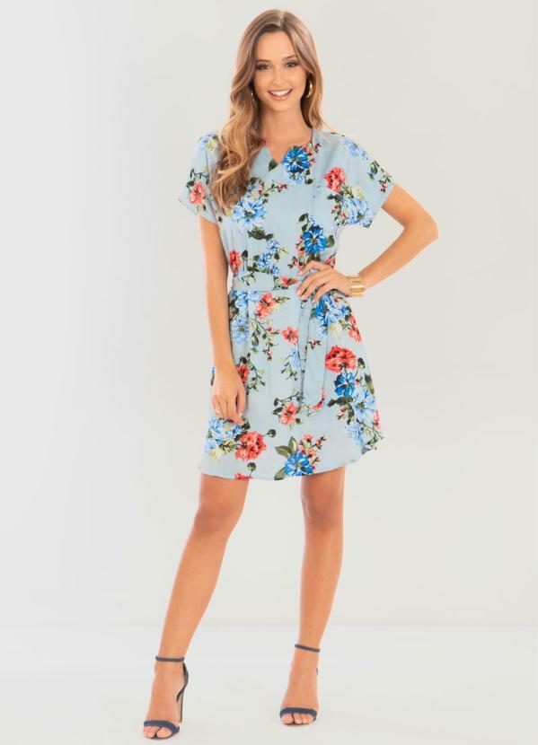 Quintess - Vestido Quintess Floral Azul Soltinho 3