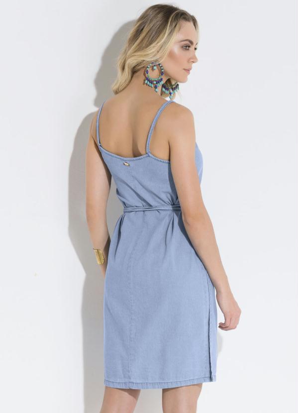 Quintess - Vestido Quintess Jeans com Transpasse e Alças 2