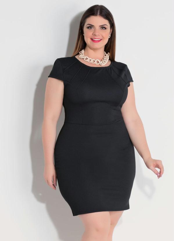 Quintess - Vestido Quintess Preto com Detalhes Frontais 6