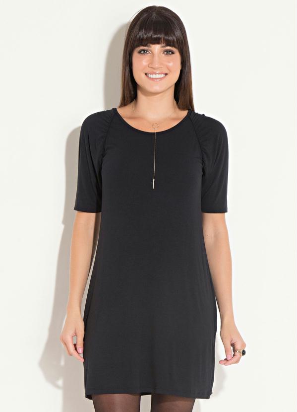 Quintess - Vestido Quintess Preto com Manga 3/4 5