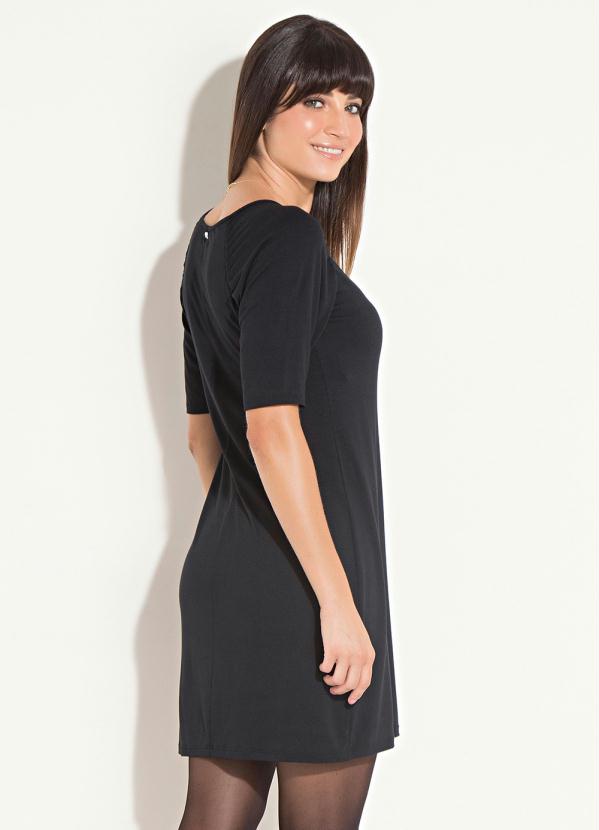 Quintess - Vestido Quintess Preto com Manga 3/4 6