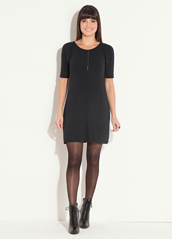 Quintess - Vestido Quintess Preto com Manga 3/4 7