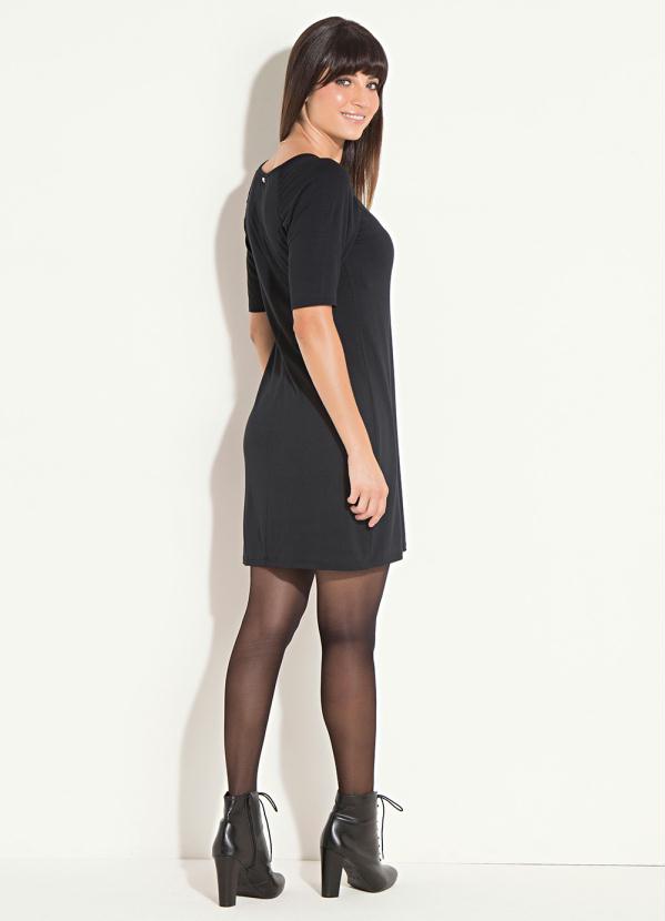 Quintess - Vestido Quintess Preto com Manga 3/4 8