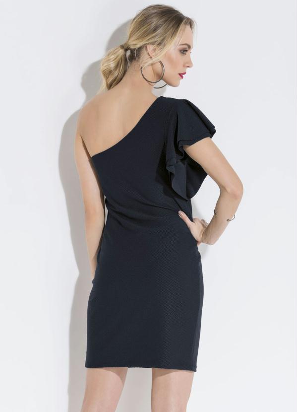 Quintess - Vestido Quintess Preto Decote um Ombro Só 2
