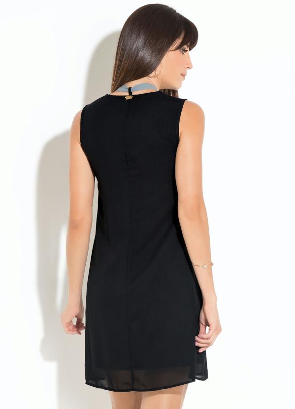 Quintess - Vestido Quintess Preto sem Mangas com Tira 3