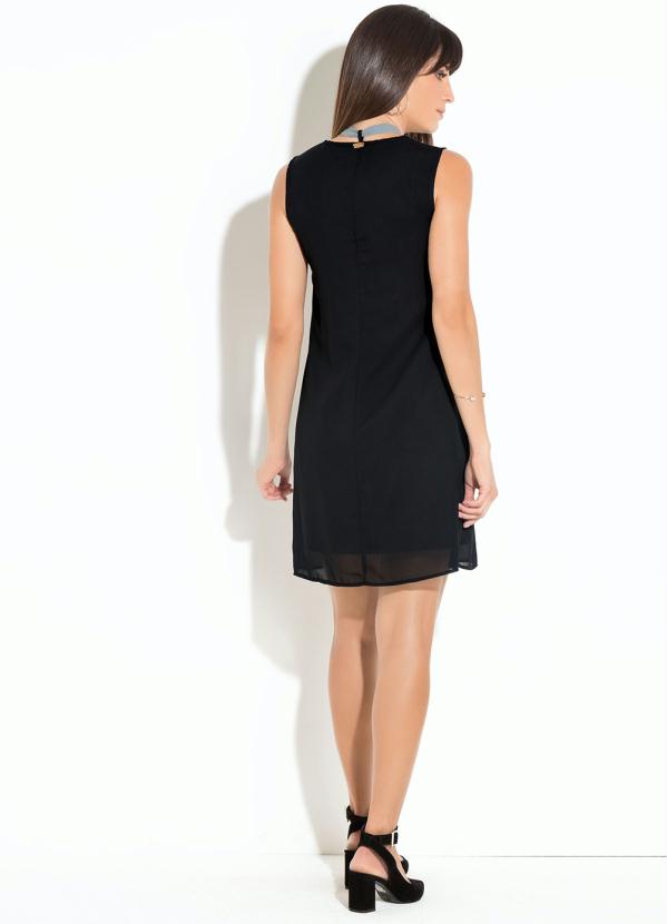 Quintess - Vestido Quintess Preto sem Mangas com Tira 6