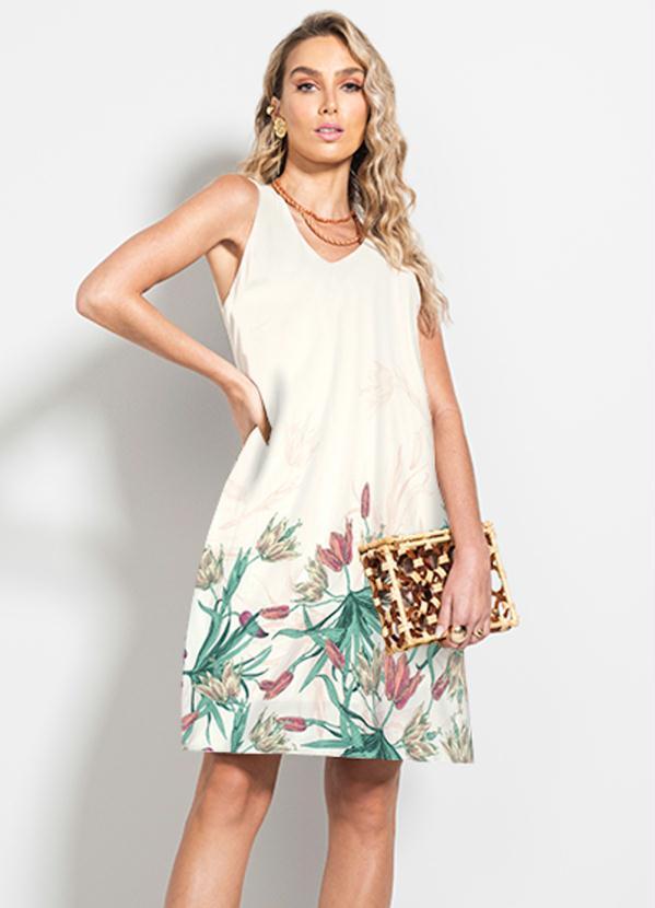 Formitz Fashion - Vestido Regata Decote V Amarração Costas Off White