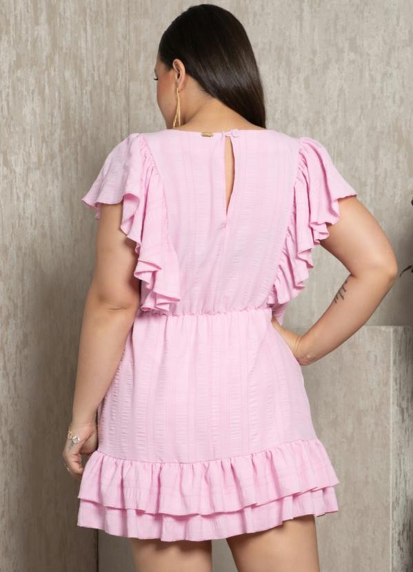 Quintess - Vestido Rosa com Babados 7