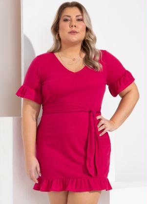 Quintess - Vestido Rosa com Faixa para Amarrar - QUINTESS