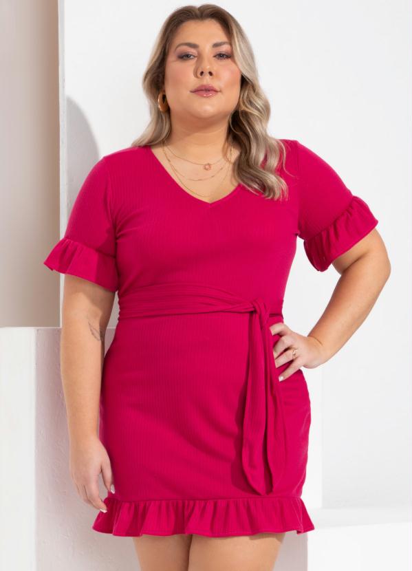 Quintess - Vestido Rosa com Faixa para Amarrar 7