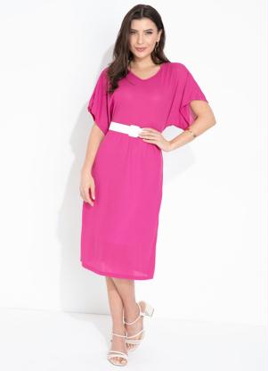 Queima Estoque - Vestido Rosa Evasê - QUEIMA ESTOQUE