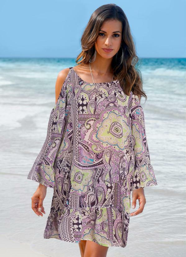 Outlet - Vestido Saída de Praia Lilás