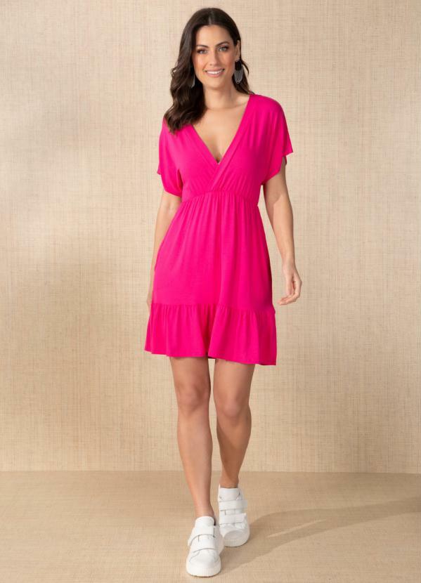 Quintess - Vestido Soltinho Rosa com Bolsos 3