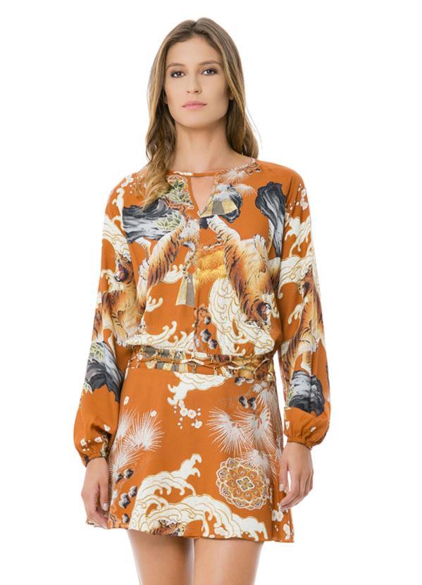 Lez a Lez - Vestido Teciod Rayon Bali Tigre