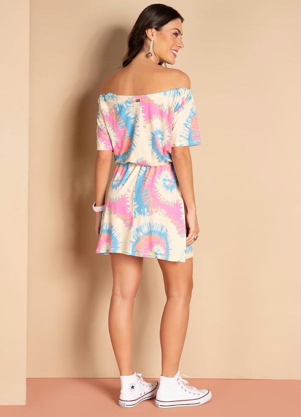 Quintess - Vestido Tie Dye Amarelo e Azul com Amarração 4