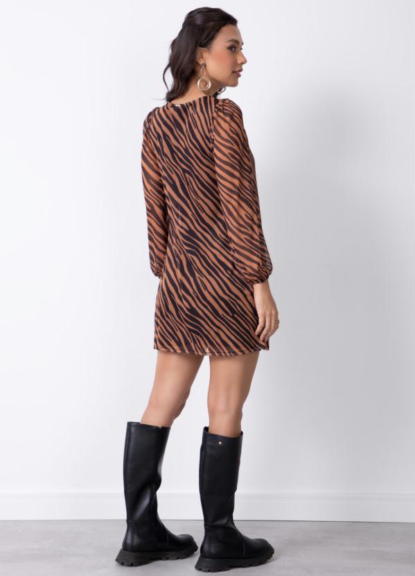 Quintess - Vestido Tigre com Sobreposição de Kimono 5