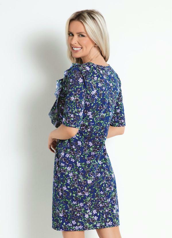 Outlet - Vestido Tubinho Floral Marinho 2