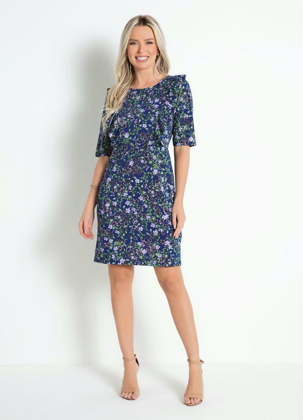Outlet - Vestido Tubinho Floral Marinho 3