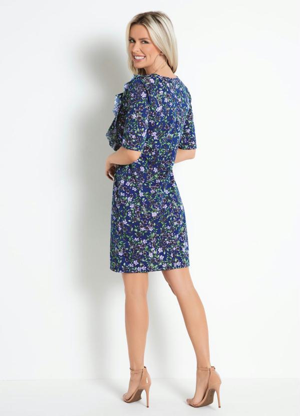 Outlet - Vestido Tubinho Floral Marinho 4