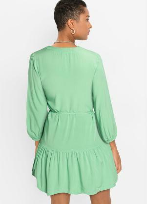 bonprix - Vestido Verde em Viscose Plana - BONPRIX