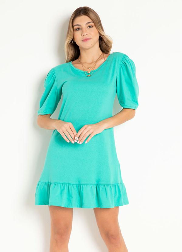 Outlet - Vestido Verde Menta com Babado na Barra