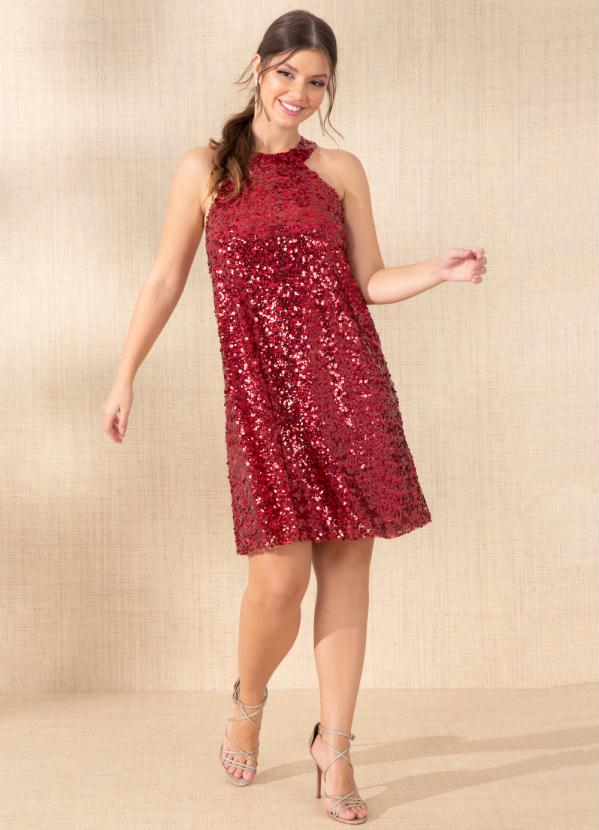 Quintess - Vestido Vermelho em Paetê 3