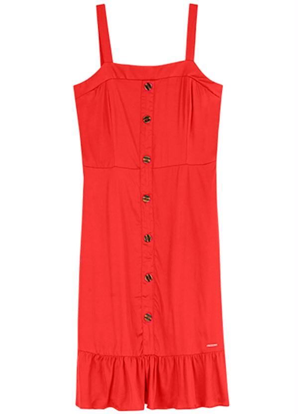 Enfim - Vestido Vermelho Peplum Acetinado
