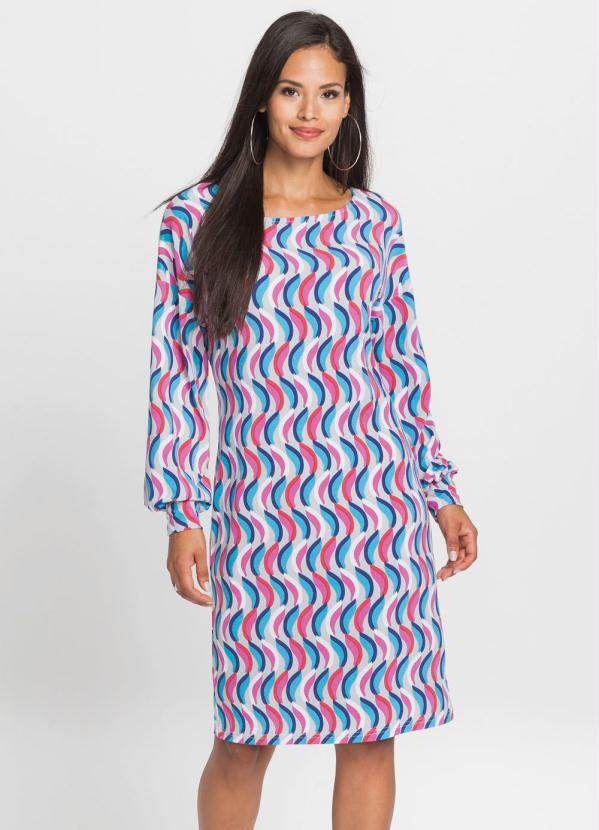 bonprix - Vestido Vintage Soltinho Azul e Rosa
