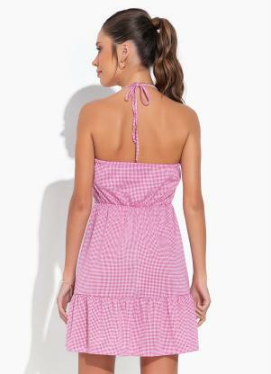 Moda Pop - Vestido Xadrez com Babado e Amarração - MODA POP