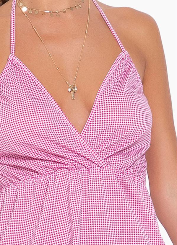 Moda Pop - Vestido Xadrez com Babado e Amarração 3