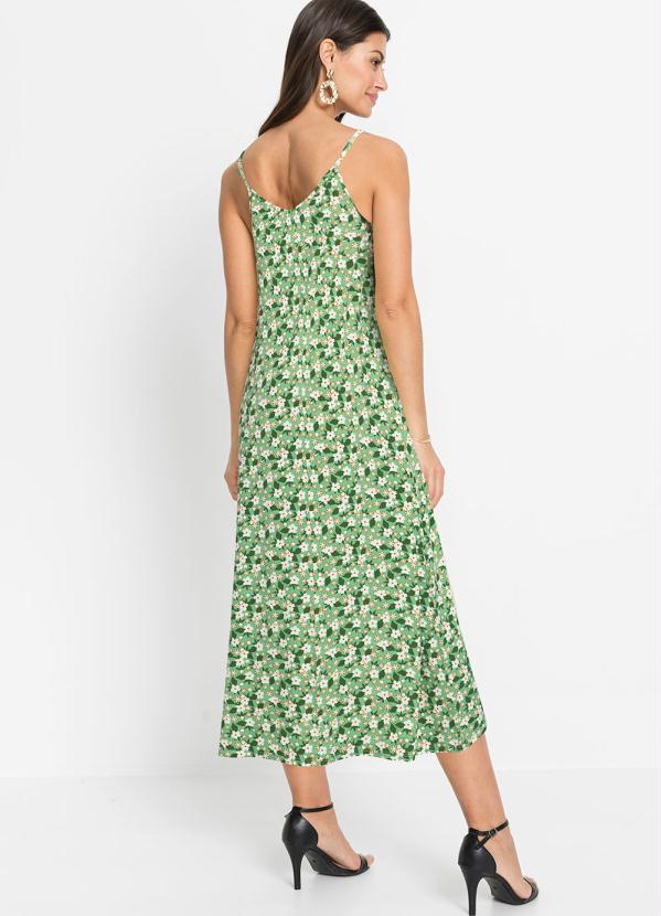 bonprix - Vestido de Alcinha Longuete Floral Verde 5