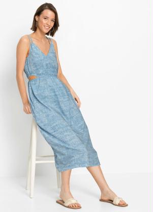 Queima Estoque - Vestido Decote V de Alça Azul - QUEIMA ESTOQUE