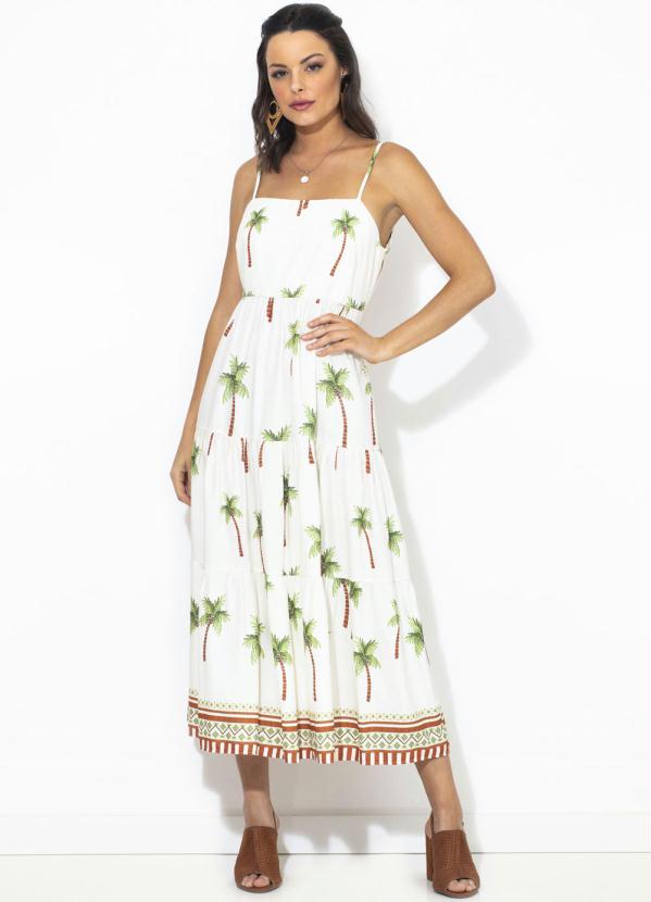 Farm - Vestido Cropped Coqueiritos Branco