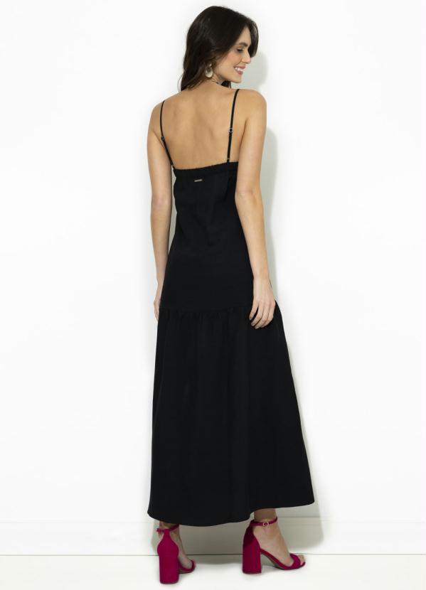 Forum - Vestido Longo Linho Preto 2