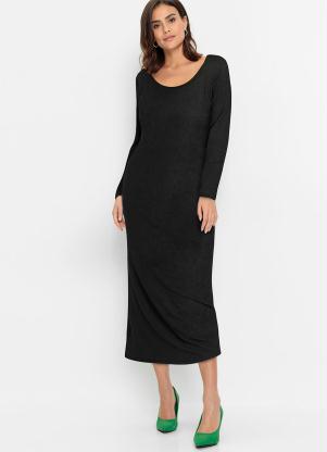 bonprix - Vestido Preto em Malha Cotelê - BONPRIX