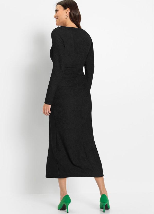 bonprix - Vestido Preto em Malha Cotelê