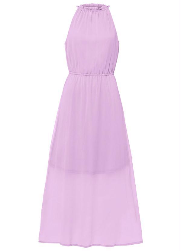 Outlet - Vestido Amplo Gola Halter Lilás 2