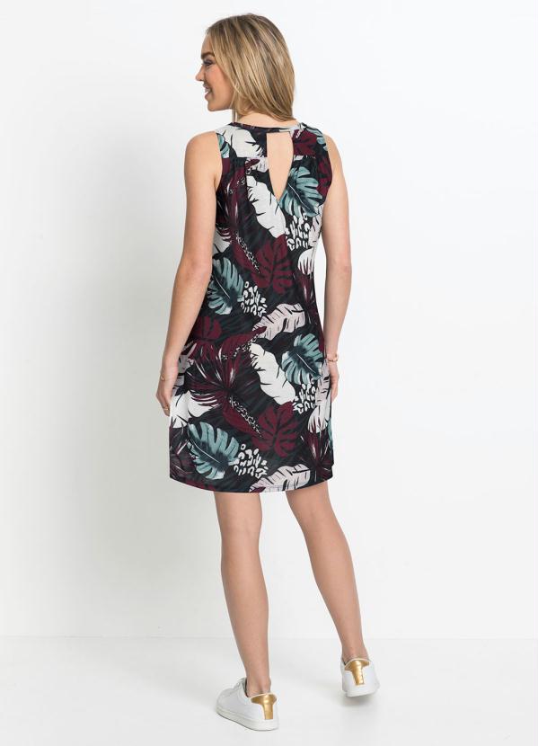 bonprix - Vestido Decote V Folhagem Roxo 6