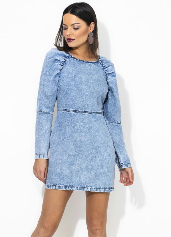 Colcci - Vestido Curto Jeans Azul